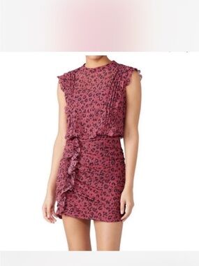 ALL SAINTS• pink animal print mini dress